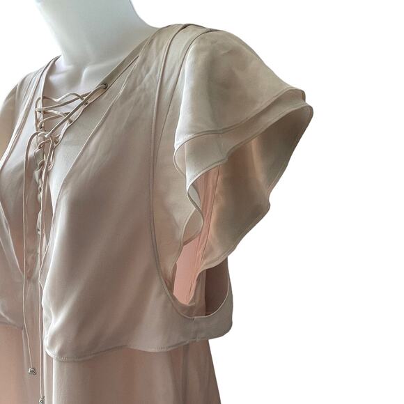 The Kooples Silk Flutter Dress in Blush NWT Size Medium - Picture 6 of 6